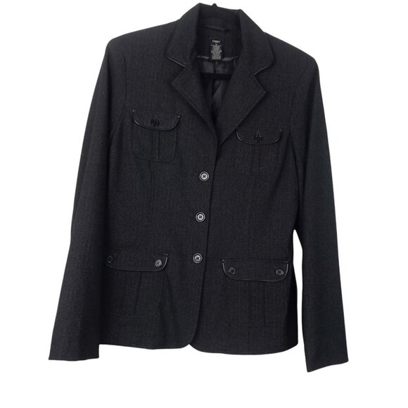 Timeless Neutral Haggar Black Single Breasted Blazer jacket Women  Size 8 - Picture 6 of 15